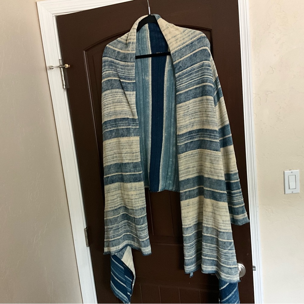 Polo Ralph Lauren Indigo blue striped southwest shawl cardigan large